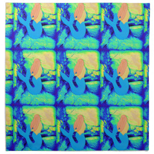 blue-tail mermaid design napkin
