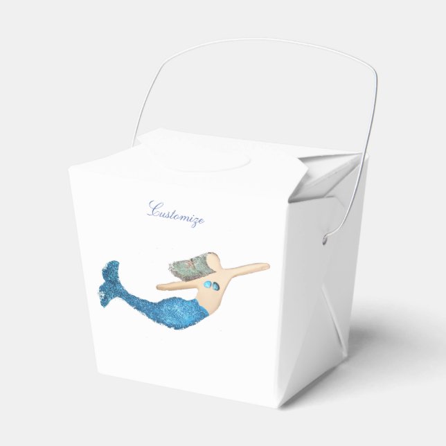 Blue-tail Mermaid Swimming Thunder_Cove Favor Boxes (Front Side)