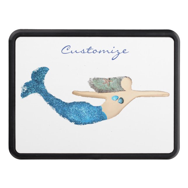 Blue-tail Mermaid Swimming Thunder_Cove Hitch Cover (Front)
