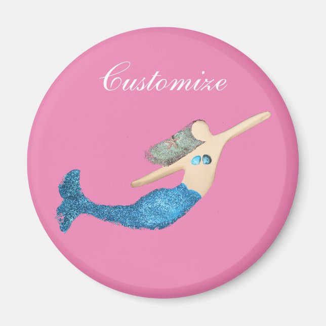 Blue-tail Mermaid Swimming Thunder_Cove Magnet (Front)