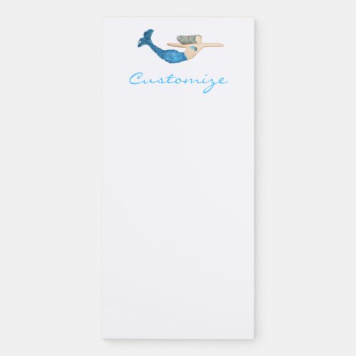 Blue_tail Mermaid Swimming Thunder_Cove Magnetic Notepad