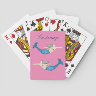 Blue-tail Mermaid Swimming Thunder_Cove Poker Cards