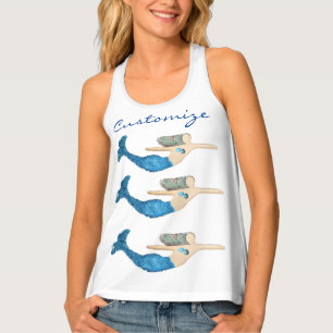 Blue-tail Mermaid Swimming Thunder_Cove  Tank Top