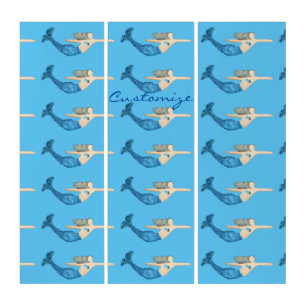 Blue-tail Mermaid Swimming Thunder_Cove Triptych