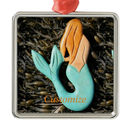 Blue-tail Mermaid Thunder_Cove Metal Ornament