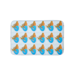 blue-tail mermaids pattern bathroom mat