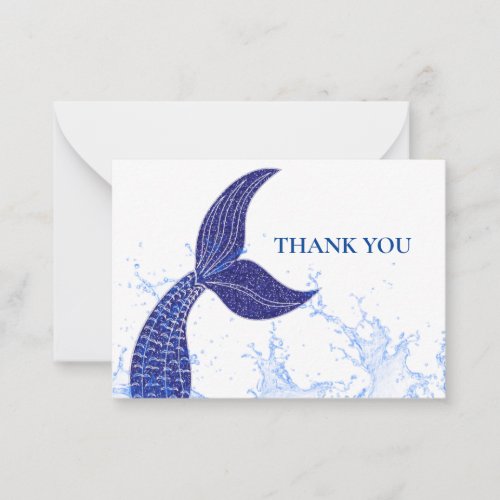 Blue Tail Of Mermaid Thank You Card