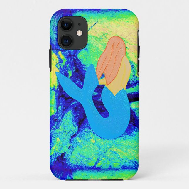 blue-tailed mermaid design Case-Mate iPhone case (Back)