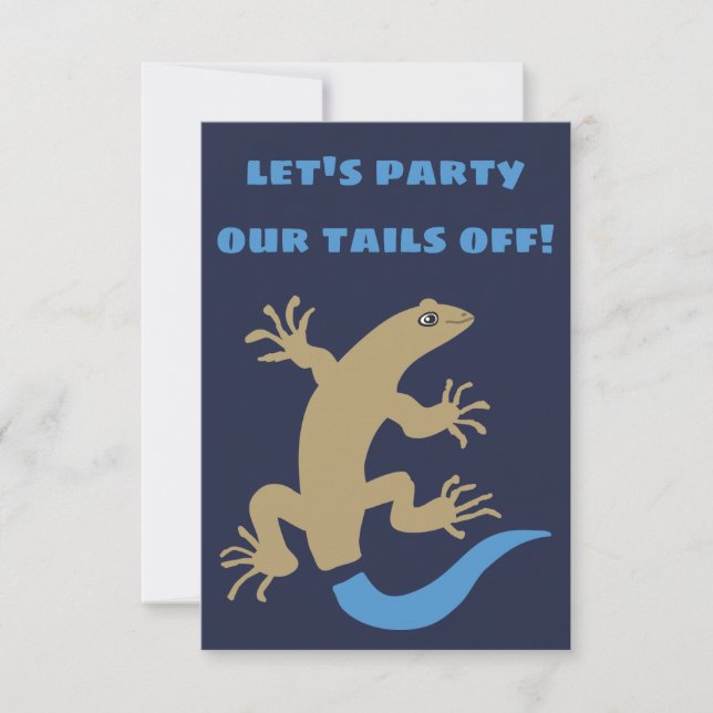Blue Tailed Skink Personalized Party Invites (Front)