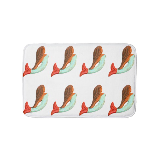 blue-tailed swimming  mermaids bathroom mat (Front)