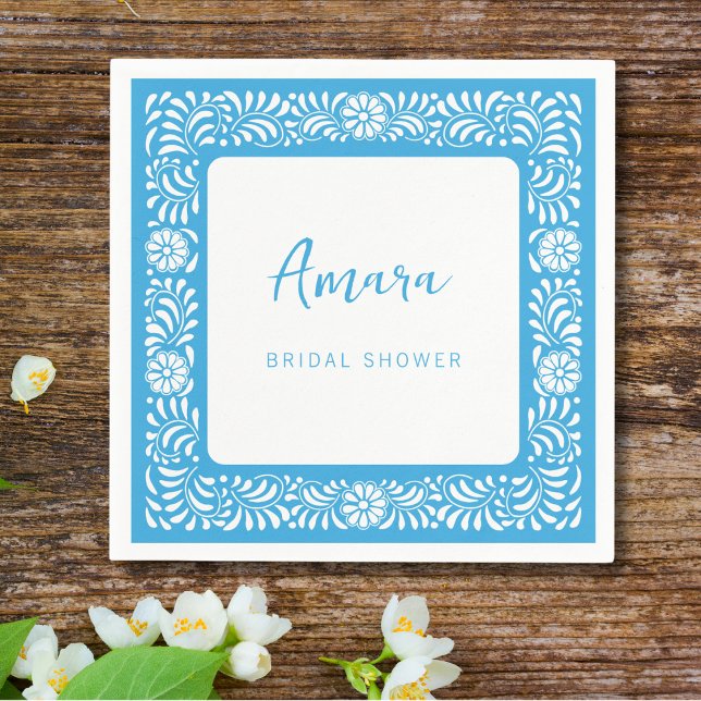 BLUE TALAVERA BRIDAL SHOWER NAPKINS (Creator Uploaded)