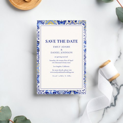 Blue Talavera Fiesta A Spanish Mexican Wedding Save The Date