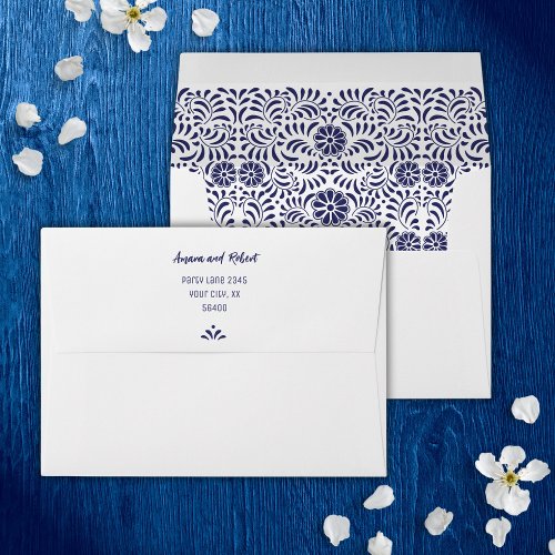 Blue Talavera flowers Envelope
