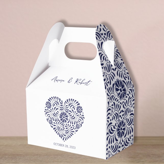 Blue Talavera heart Favor Box (Creator Uploaded)