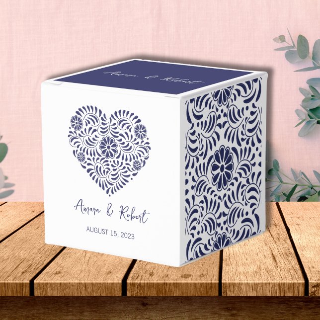 Blue Talavera heart Favor Box (Creator Uploaded)