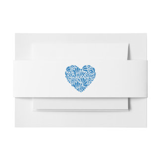Blue Talavera Heart Invitation  Invitation Belly Band