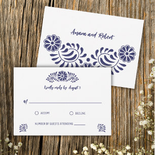 BLUE TALAVERA MEXICAN RSVP CARD