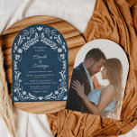 Blue Talavera Mexican Spanish Arch Wedding Invitation<br><div class="desc">Celebrate your love with this elegant blue Talavera-inspired Mexican wedding invitation featuring Spanish text and your photo. Perfect for blending tradition and personal touches,  this vibrant design showcases intricate details and offers full-text customization for your wedding details. Matching items are available in our store. Cava Party Designs.</div>