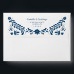 Blue Talavera Mexican Wedding Envelope<br><div class="desc">Complete your wedding stationery with this elegant blue talavera envelope,  featuring traditional Mexican papel picado details. Perfect for adding a rustic,  boho-inspired touch to your wedding invitations or thank you cards. Matching items in our store Cava Party Designs.</div>