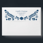 Blue Talavera Mexican Wedding Envelope<br><div class="desc">Complete your wedding stationery with this elegant blue talavera envelope,  featuring traditional Mexican papel picado details. Perfect for adding a rustic,  boho-inspired touch to your wedding invitations or thank you cards. Matching items in our store Cava Party Designs.</div>