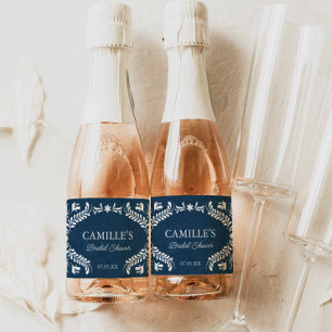 Blue Talavera Mexican Wedding Sparkling Wine Label