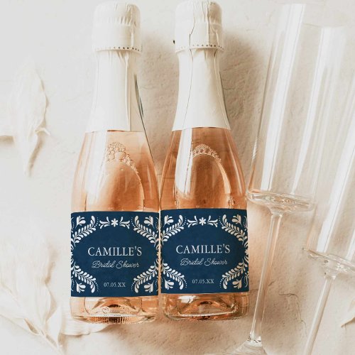 Blue Talavera Mexican Wedding Sparkling Wine Label