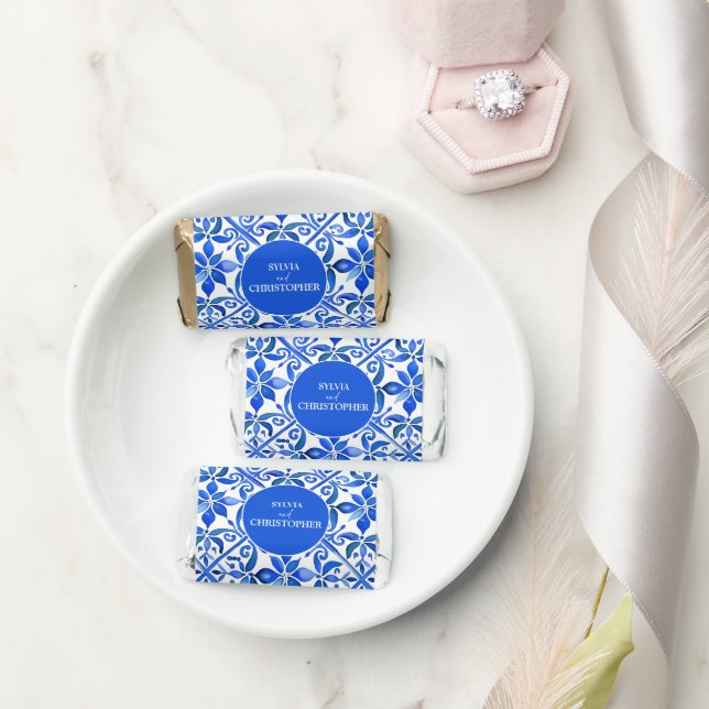 Blue Talavera Spanish tiles wedding edible favors (Wedding)