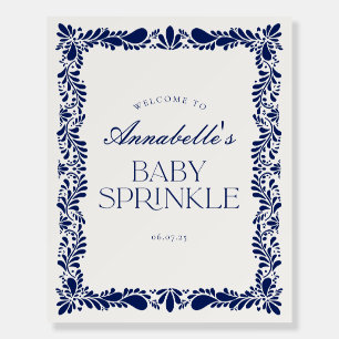 Blue Talavera Tile Baby Sprinkle Welcome Sign