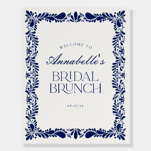 Blue Talavera Tile Fiesta Bridal Brunch Welcome Foam Board