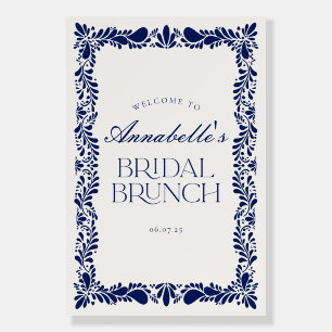 Blue Talavera Tile Fiesta Bridal Brunch Welcome Foam Board