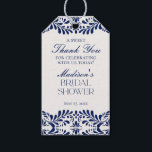 Blue Talavera Tile Fiesta Bridal Shower Favor Gift Tags<br><div class="desc">Everyone loves a fiesta! This collection is a stunning blend of elegance and cultural heritage, inspired by the traditional Mexican Talavera tile patterns. The vibrant blue floral border exudes sophistication and a touch of festive charm, making it perfect for your Spanish or Mexican inspired celebration. Whether you're hosting a grand...</div>