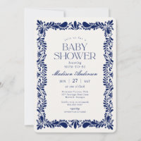 Blue Talavera Tile Spanish Fiesta Baby Shower