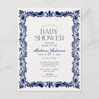 Blue Talavera Tile Spanish Fiesta Baby Shower