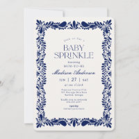 Blue Talavera Tile Spanish Fiesta Baby Sprinkle