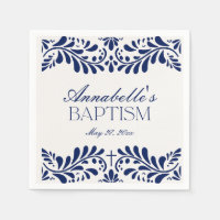 Blue Talavera Tile Spanish Fiesta Baptism