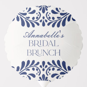 Blue Talavera Tile Spanish Fiesta Bridal Brunch Balloon