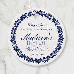 Blue Talavera Tile Spanish Fiesta Bridal Brunch Favor Tags