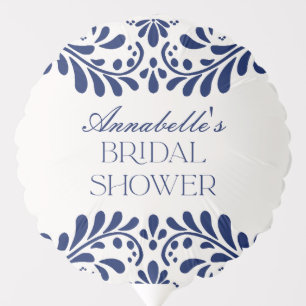 Blue Talavera Tile Spanish Fiesta Bridal Shower Balloon