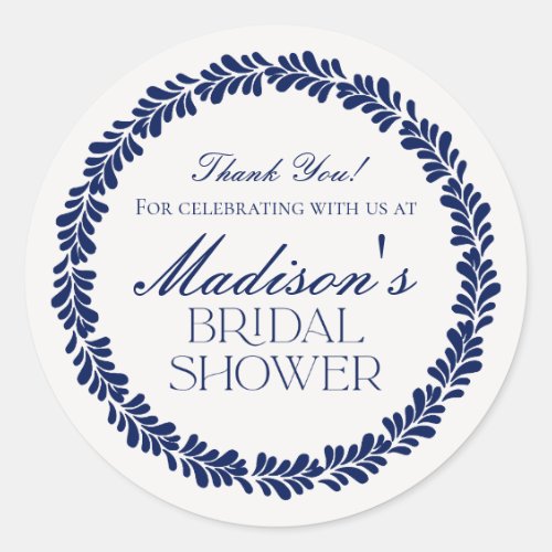Blue Talavera Tile Spanish Fiesta Bridal Shower Classic Round Sticker