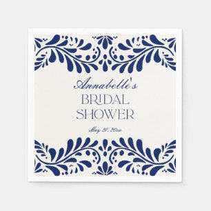 Blue Talavera Tile Spanish Fiesta Bridal Shower Napkins