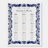 Blue Talavera Tile Spanish Fiesta Seating Chart