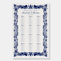 Blue Talavera Tile Spanish Fiesta Seating Chart