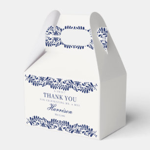 Blue Talavera Tile Spanish Fiesta Wedding Dessert Favor Boxes