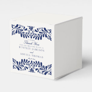 Blue Talavera Tile Spanish Fiesta Wedding Favor Boxes