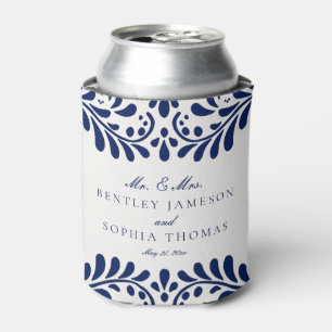 Blue Talavera Tile Spanish Fiesta Wedding Favors Can Cooler