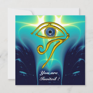 BLUE TALISMAN ,Aqua blue ,Teal Invitation