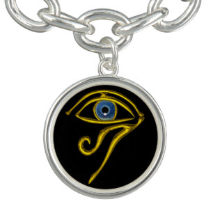 BLUE TALISMAN / EYE OF HORUS ,Black Bracelet