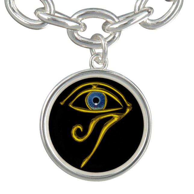 BLUE TALISMAN / EYE OF HORUS ,Black Bracelet (Design)