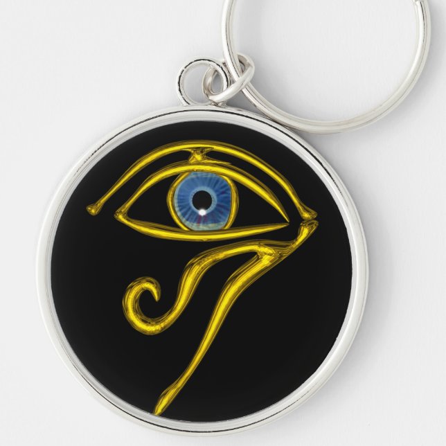 BLUE TALISMAN / EYE OF HORUS ,Black Keychain (Front)