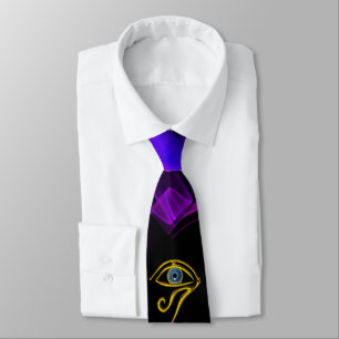 BLUE TALISMAN /EYE OF HORUS Black Purple Swirls Tie